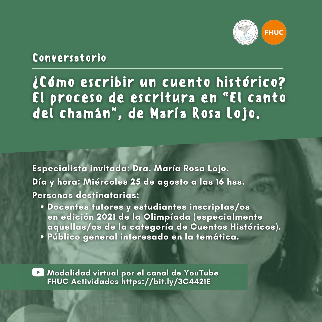 María Rosa Lojo en la Olimpíada de Historia de la Argentina. Conversatorio: ¿Cómo escribir un cuento histórico?